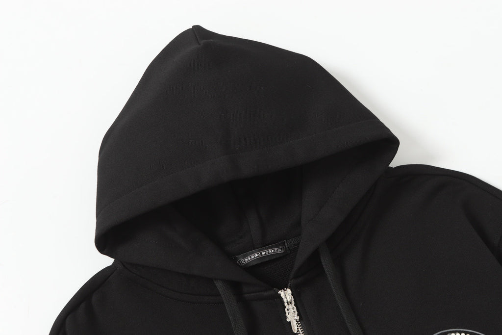 Rhinestone Horseshoe Hoodie - Black Gothic Streetwear Sweatshirt 2601