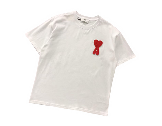 AMI Paris Maxi Heart Tee - White Cotton T-Shirt