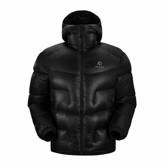 KAILAS 1000-Fill Black Down Jacket for Unisex Winter Wear