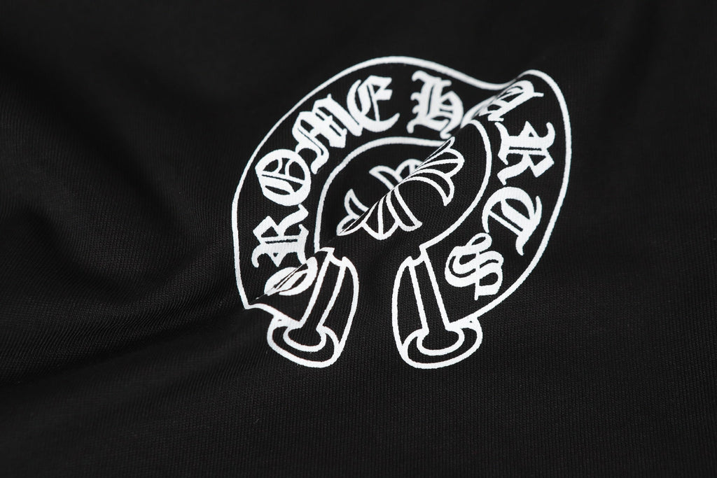 Logo Flag Long Sleeve Tee - Black White Gothic Street T-Shirt K2126